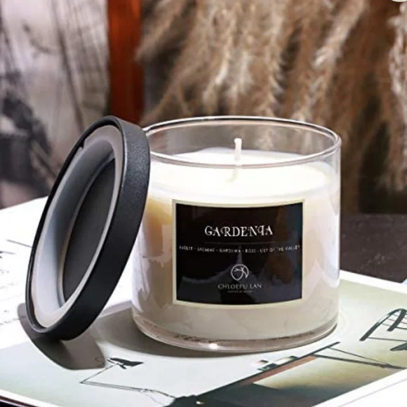 Chloefu LAN PGardenia Scented Candle Highly Scented, 7.1oz|45 Hour Long burn - Picture 2 of 7